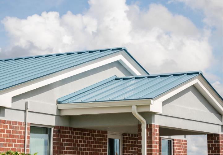 Statesboro-Bulloch County Airport | Commercial Roof Replacement | Bulloch County Commercial Roofers | Standing Seam Metal Roofing | Blue Roof | Commercial Metal Roof